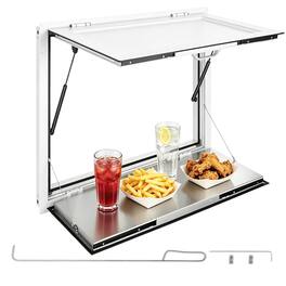 VEVOR - Concession Window Folding Shelf 36x36in Aluminum Alloy Service Window, for Food Truck, Up to 85 Degrees - White