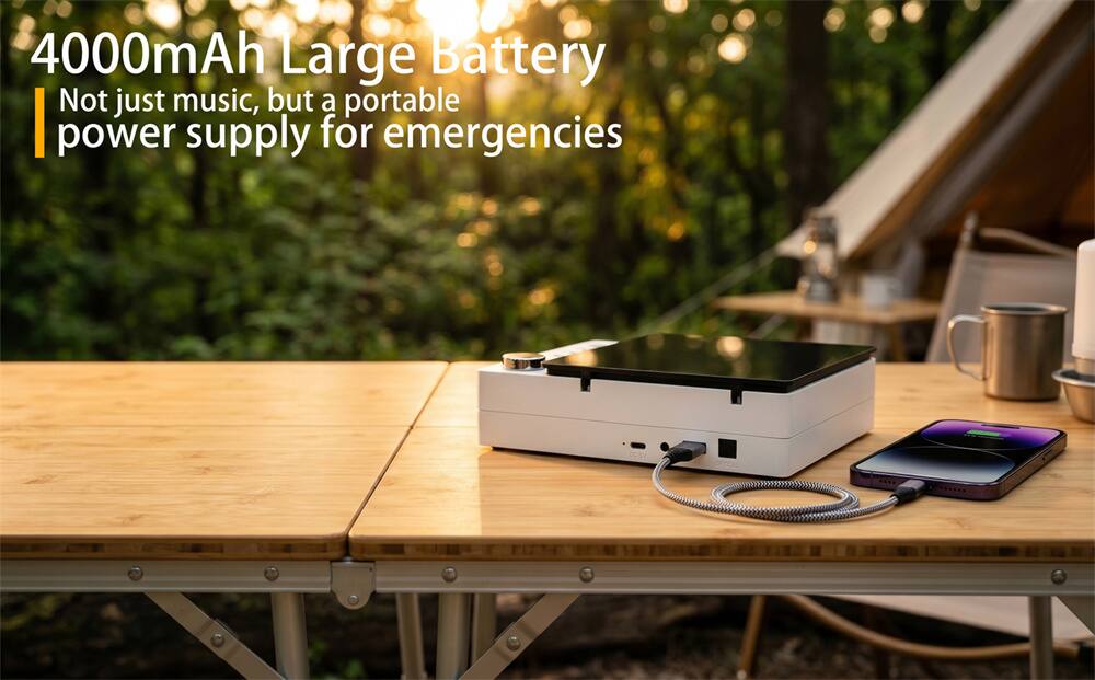 4000mAh Large Battery  
Not just music, but a portable power supply for emergencies