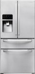 Front Standard. Samsung - Clearance 25.5 Cu. Ft. French Door Refrigerator with Thru-the-Door Ice and Water - White.