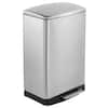 Front. Innovaze - 13 Gal./50 Liter Stainless Steel Rectangular Step-on Trash Can for Kitchen - Sliver.