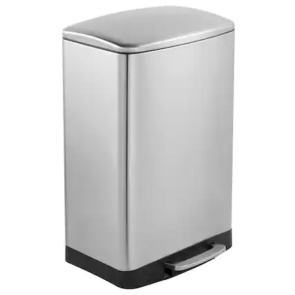 Front. Innovaze - 13 Gal./50 Liter Stainless Steel Rectangular Step-on Trash Can for Kitchen - Sliver.