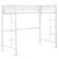 Front. Costway - Twin Size Loft Bed Heavy Duty Metal Loft Bed Frame with Safety Guardrail - White.