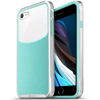 Front. Vena - Harmony PC + TPU Design Case for Apple iPhone 7 (4.7")/ Apple iPhone 8 (4.7'') / Apple iPhone SE (2020) - Silver/ eal - Multicolored.
