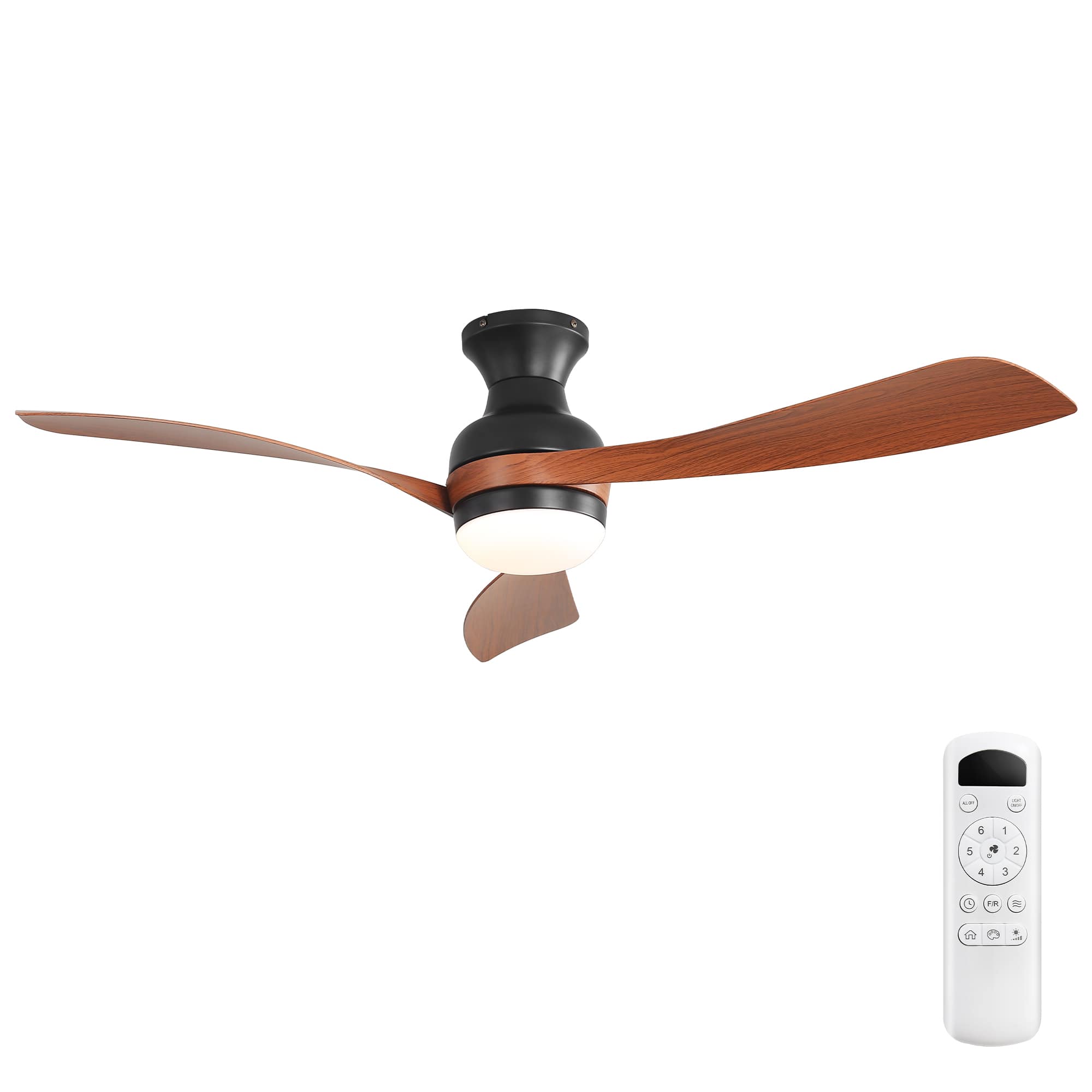 Dexmalle - Dexmalle-52-Inch Ceiling Fan With Light And Remote Control-BROWN