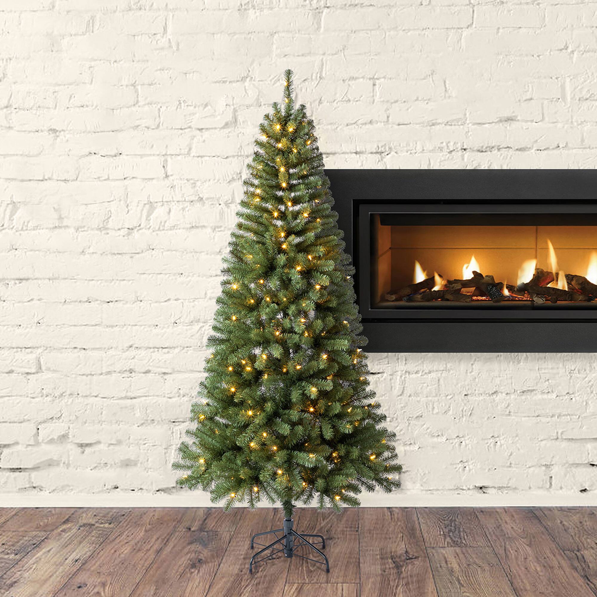 Alt View 1. Home Heritage - Home Heritage 7 Foot Brighampton Spruce Artificial Christmas Tree with LED Light - Green.