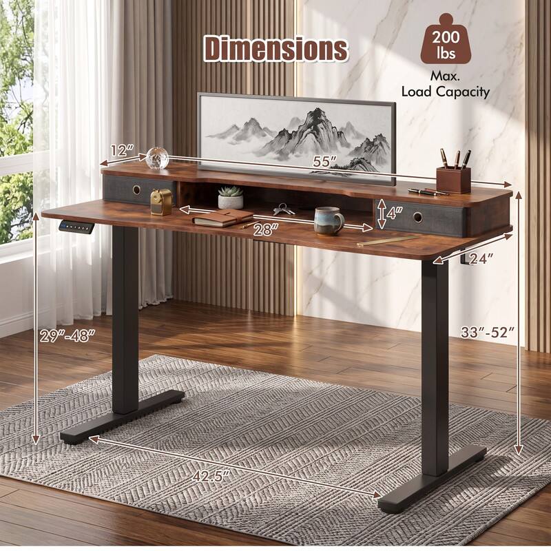 Dimensions  
200 lbs Max. Load Capacity  
12"  
55"  
28"  
4"  
24"  
29"-48"  
33"-52"  
42.5"