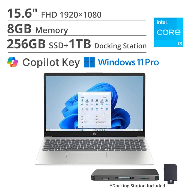 HP - 15.6" Windows Laptop Intel Core i3-N305 8GB RAM 256GB SSD - Moonlight Blue