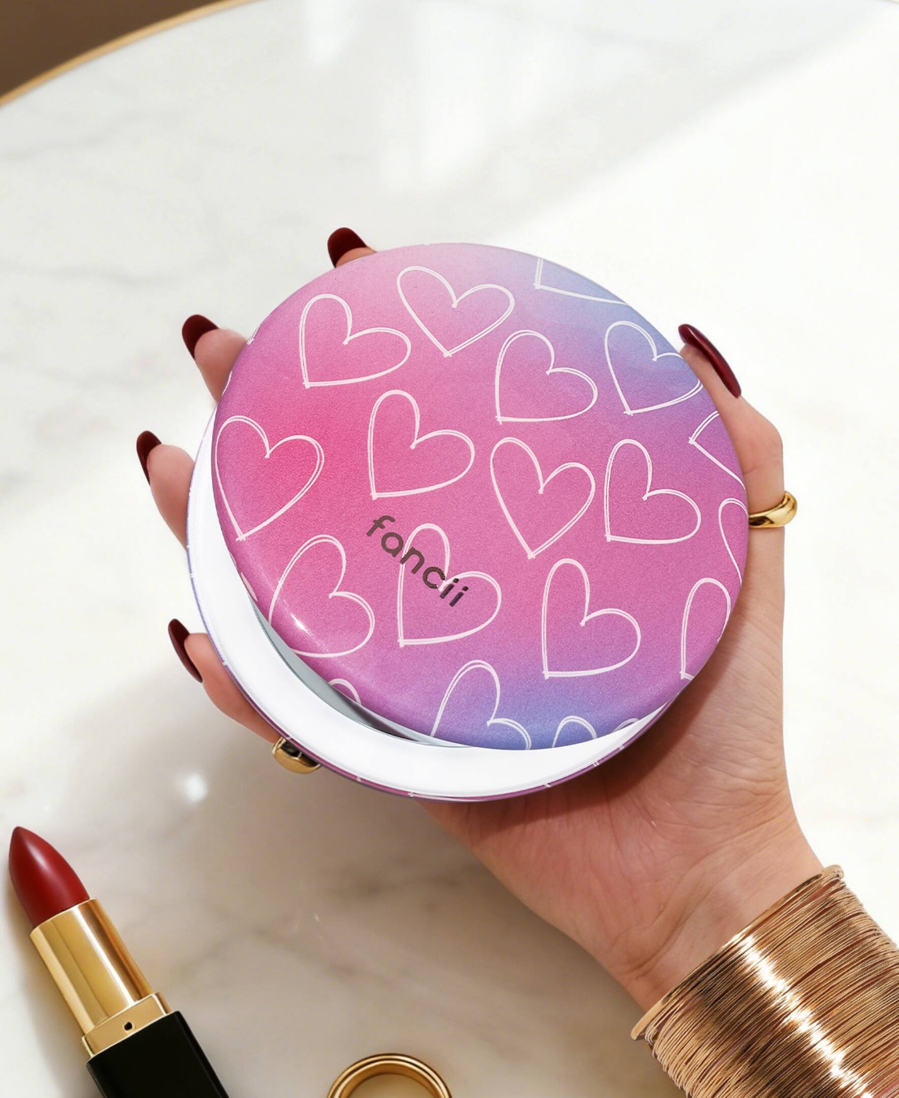 Angle. fancii - Taylor LED Compact Mirror - Lovestruck.