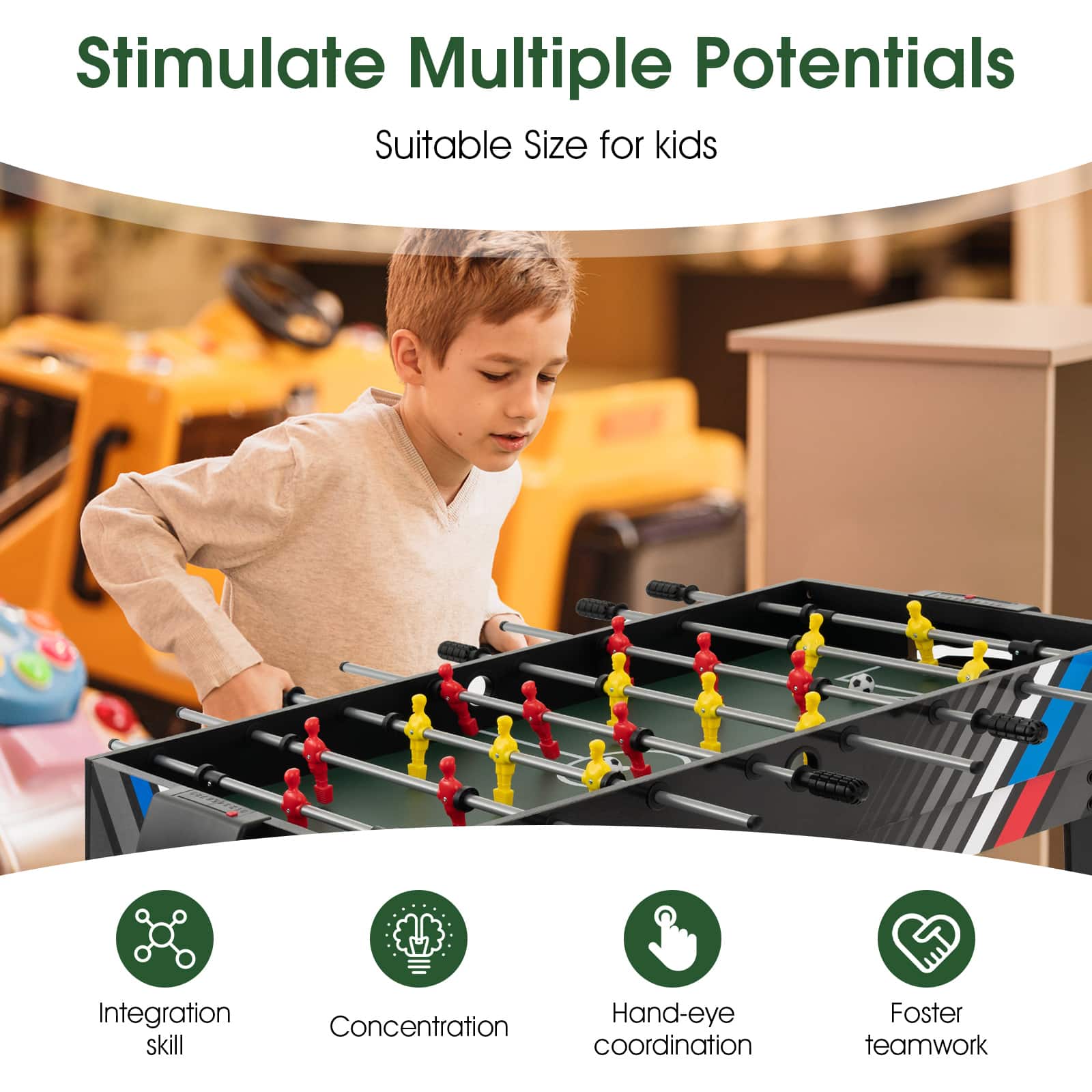 Stimulate Multiple Potentials Suitable Size for kids Integration skill Concentration Hand-eye coordination Foster teamwork