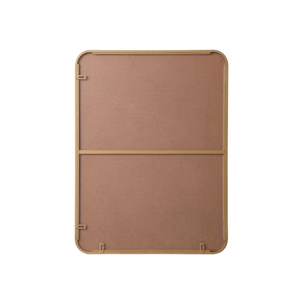 Angle. Elegant Decor - Soft corner metal rectangular mirror 24x32 inch in Brass - Brass.
