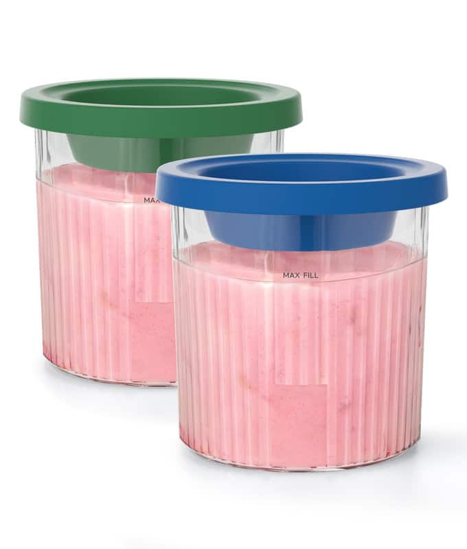 16oz Ice Cream Maker Replacement Pints with Lid, Compatible Only with Etust Ice Cream Makers, BPA-Free, Dishwasher Safe