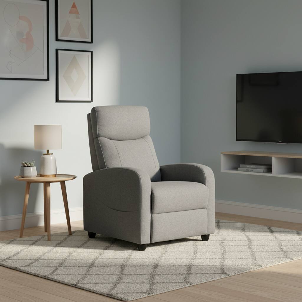Alt View 6. AOITUN - Small Power Recliner Chair, Gray Fabric Single Reclining Sofa with Remote, Modern Compact Living Room Seat - Gray.