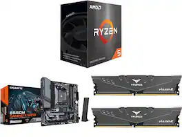 CPU Motherboard Memory Combo - AMD Ryzen 5 5500 + GIGABYTE B550M + Team Group 16GB Memory