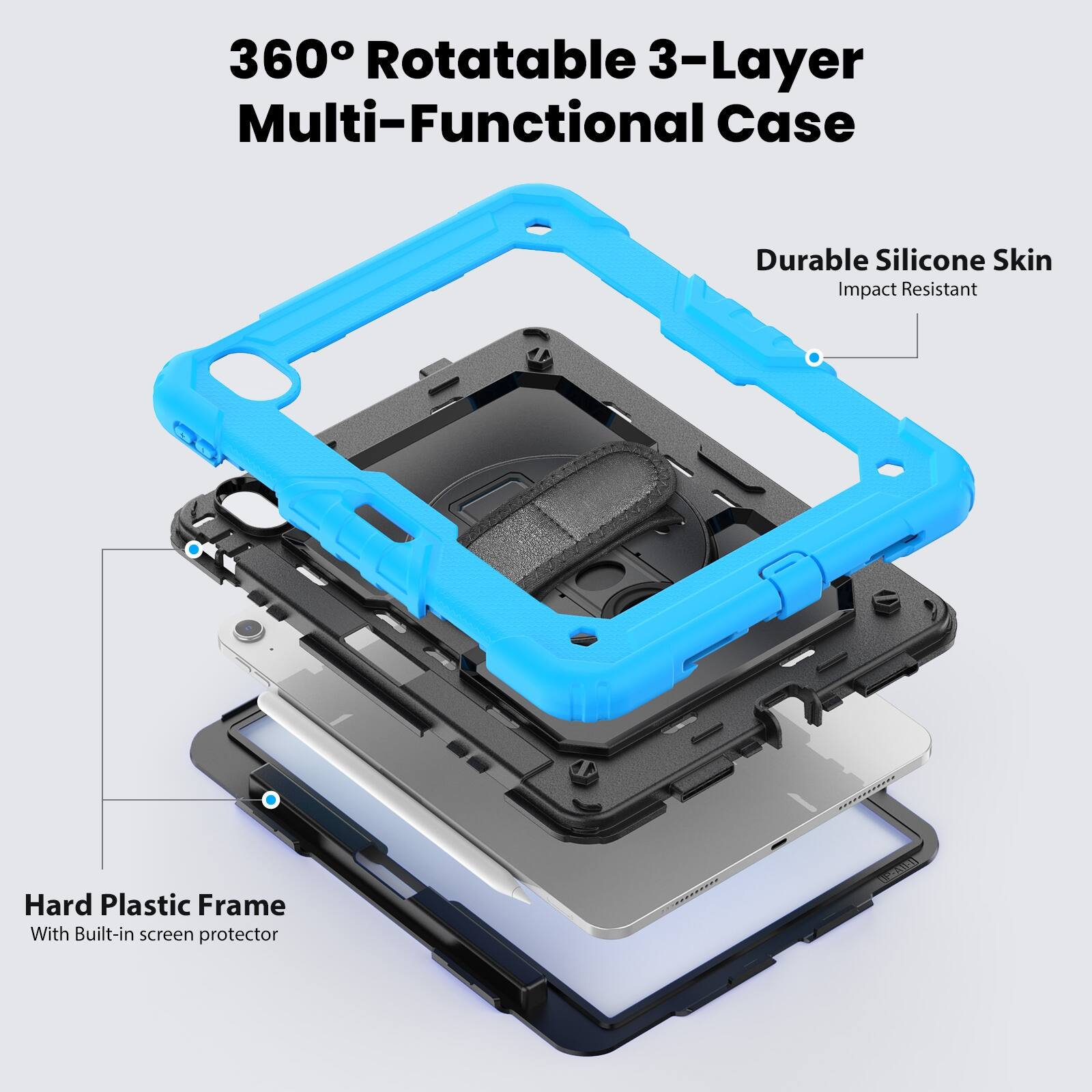 UUCOVER Full Body Case for iPad Air 11 inch M4/M3/M2 Shockproof Built ...