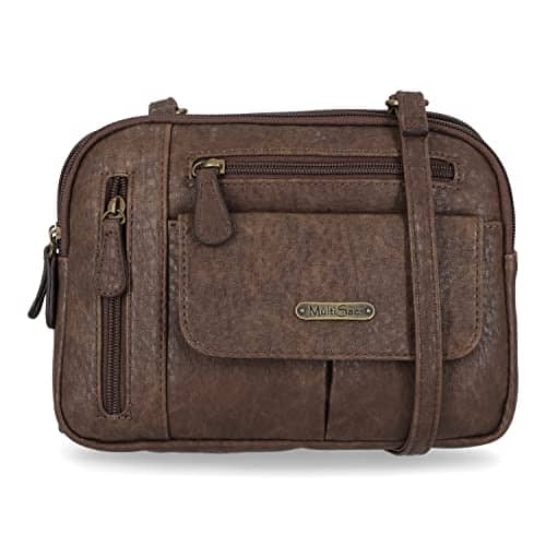 DORLUKFU - Zippy Triple Compartment Crossbody Bag - Chocolate (Austin)