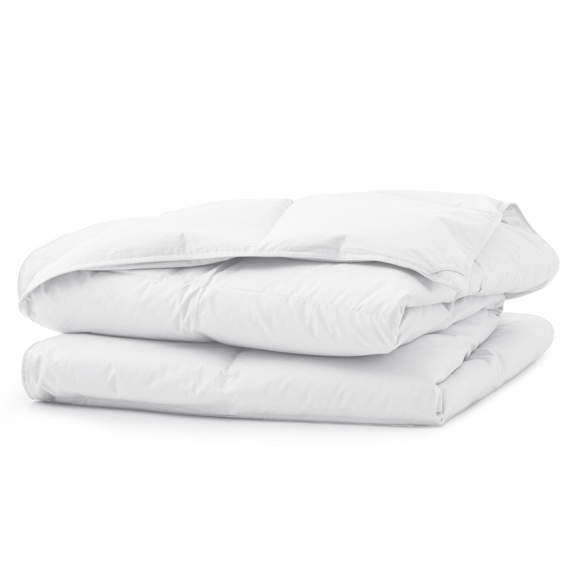 Left. Puredown - Puredown Lightweight Organic Cotton Down Fiber Comforter, White, King - White.