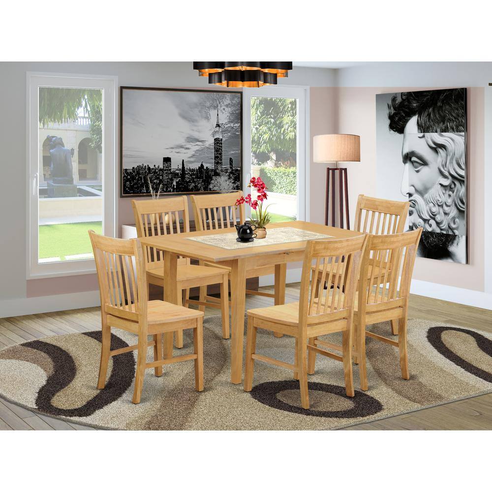East West Furniture Dining Room Set Oak Brown - Best Buy