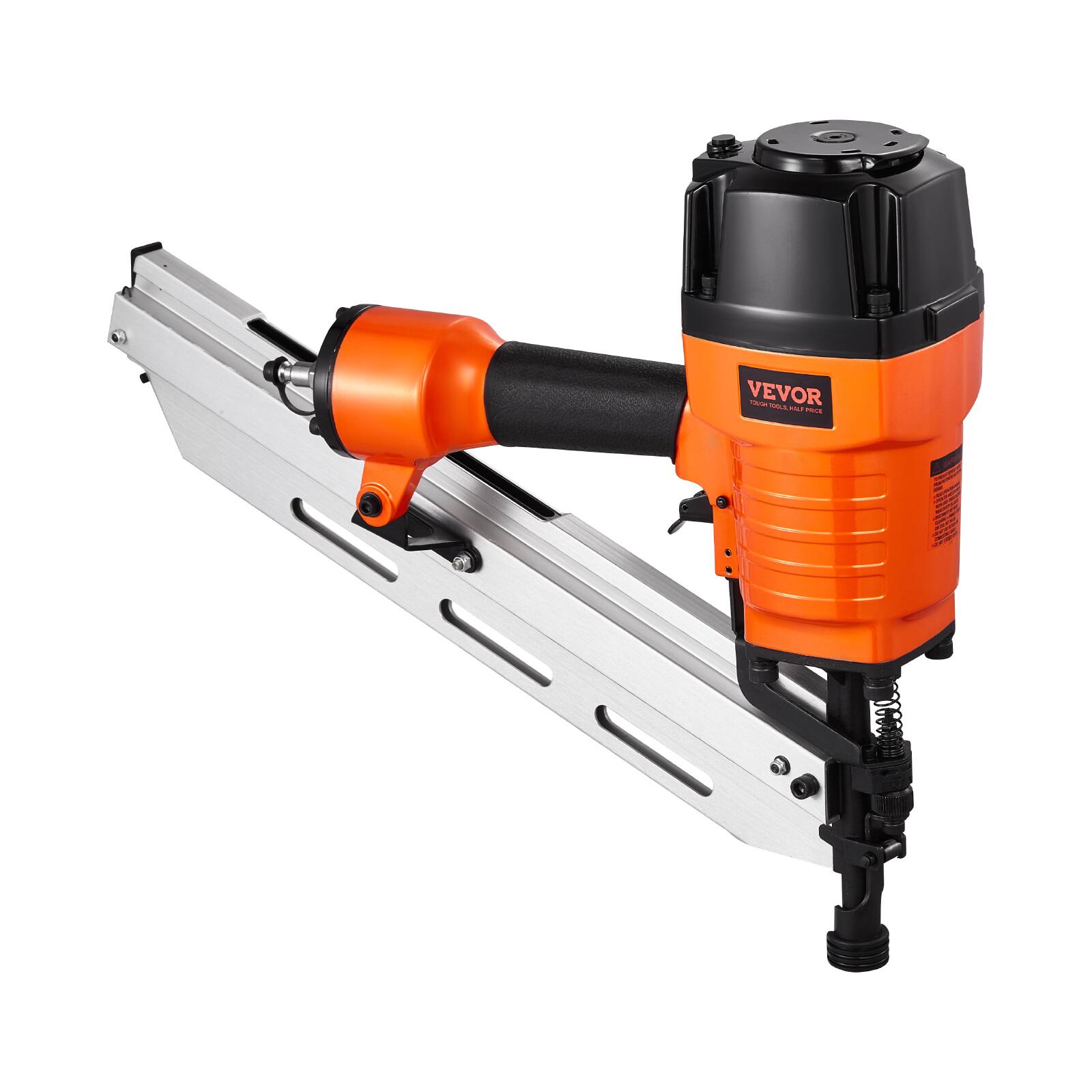 Alt View 5. VEVOR - Framing Nailer, 80-120PSI Air Nail Gun, 2" to 3-1/2" 21 Degree Full Round Head Pneumatic Framing Nailer with Tool-Less - Black;Orange.