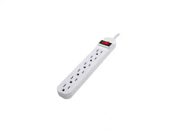 Front. Belkin - Belkin F9P609-03-DP 6 Outlets Power Strip - Receptacle: 6 - 3 Ft Cord - Black.