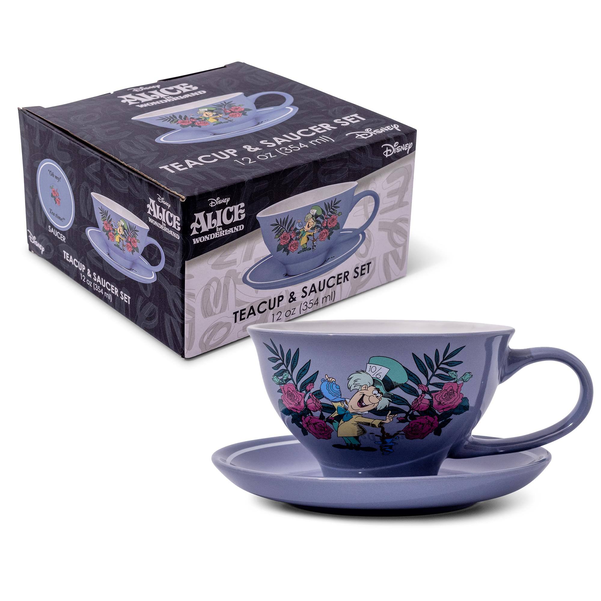 - Disney Alice in Wonderland Teacup & Saucer Set
- 12 oz (354 ml)
- Teacup & Saucer Set
- Alice in Wonderland
- 12 oz (354 ml)