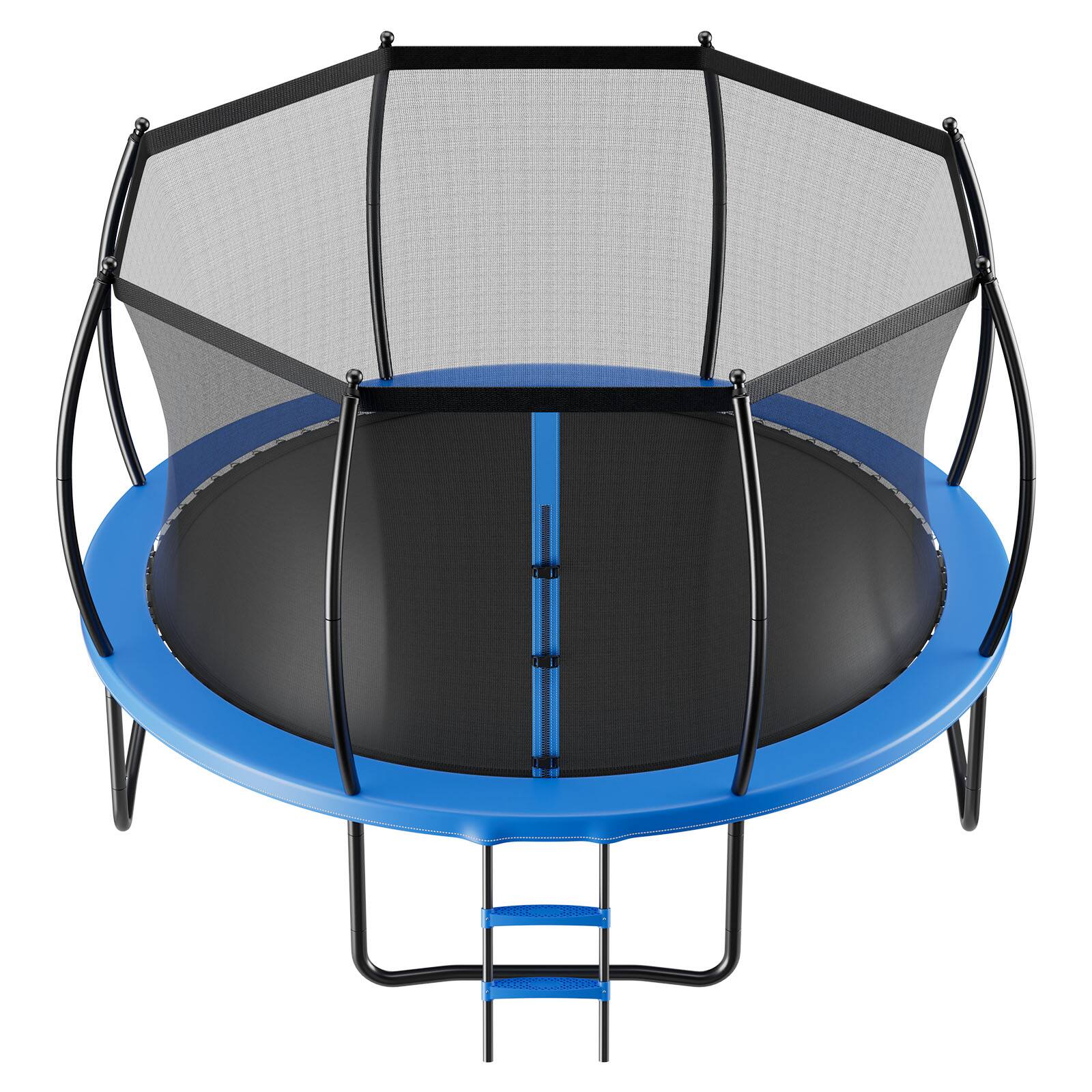 Alt View 5. VEVOR - Outdoor Trampoline, 10FT Recreational Trampoline, ASTM Approved Trampolines with Enclosure Net & Thickened Pad - Blue,Black.