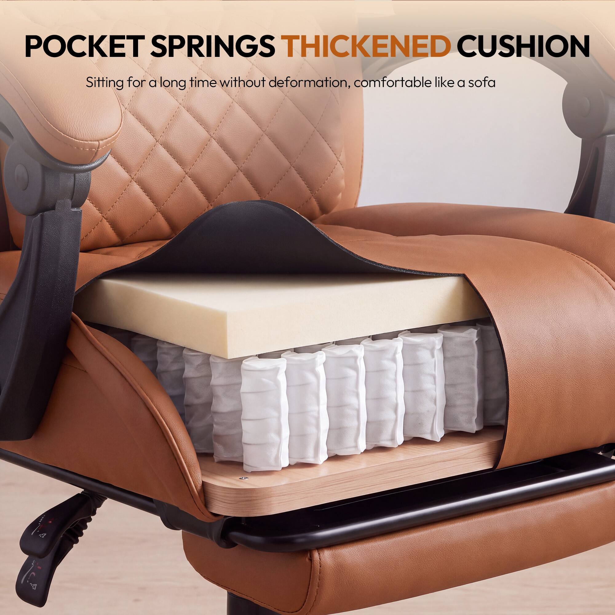 POCKET SPRINGS THICKENED CUSHION

Sitting for a long time without deformation, comfortable like a sofa