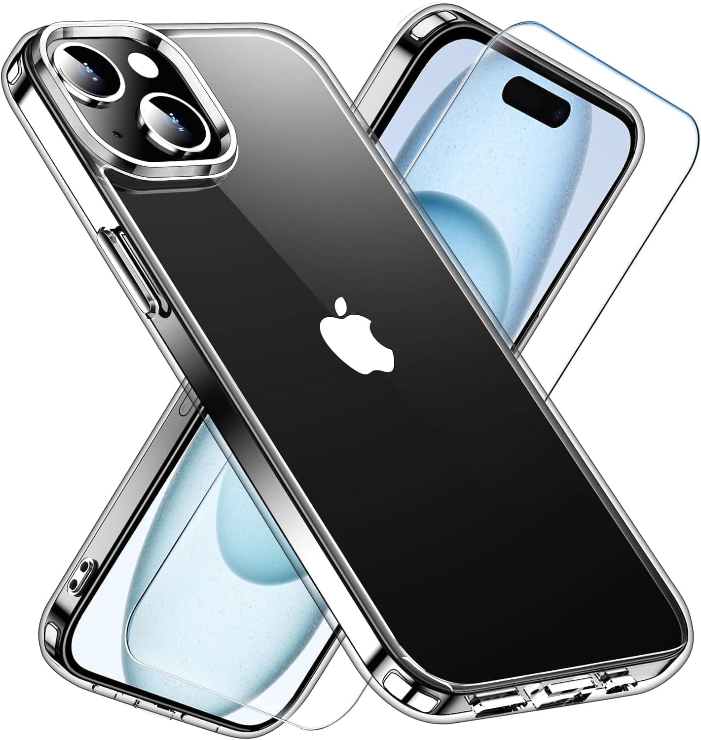Front. Entronix - Entronix iPhone 15 Bundle: Clear Case and Screen Protector for Ultimate Protection - Clear.