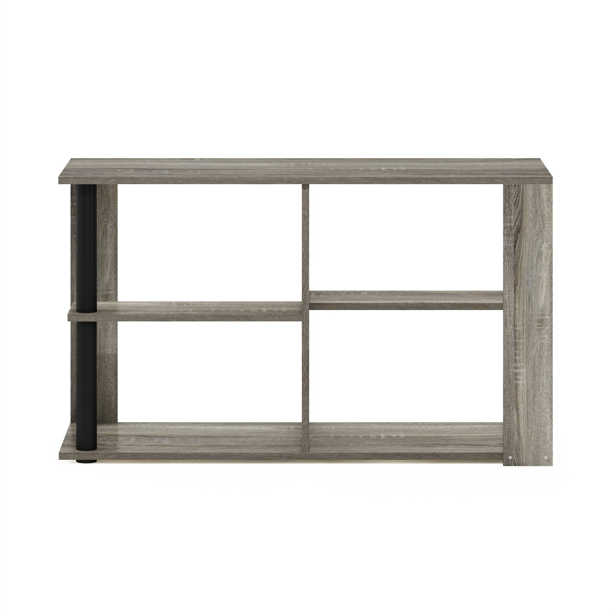 Alt View 2. Furinno - Romain Narrow Coffee Table with Shelves - French Oak/Black.