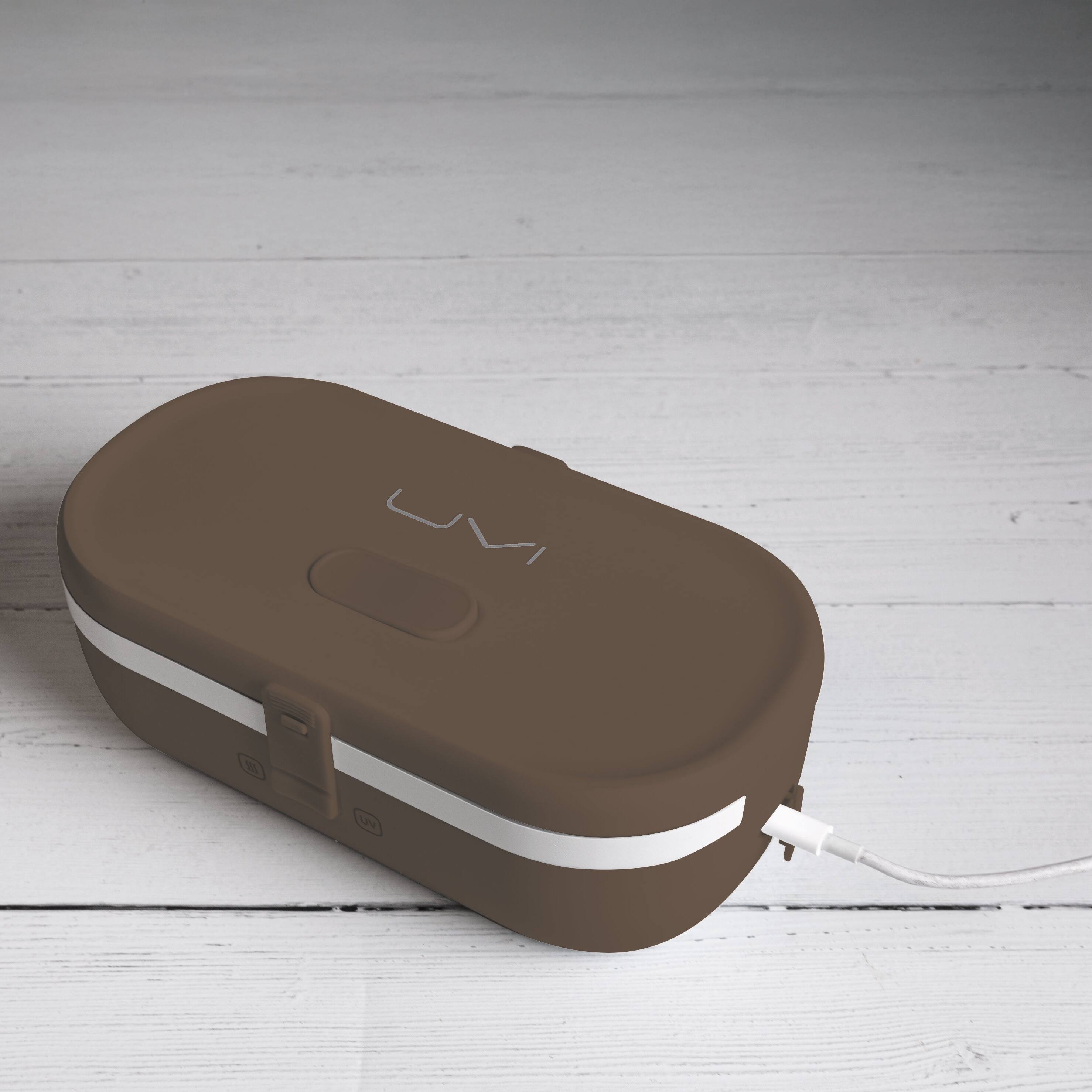 Alt View 6. UVI - UVI Plus Lunchbox – Portable Self-Heating Lunch Box with UV Sanitizer & USB-C Charging - Coffee Bean.