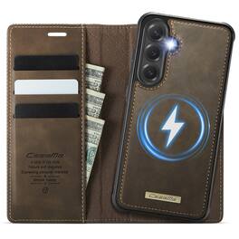 Dteck - for Samsung Galaxy S25 Plus Detachable Wallet Case, 2 in 1 PU Leather Flip Folio Case with RFID Blocking Phone Cover - Coffee