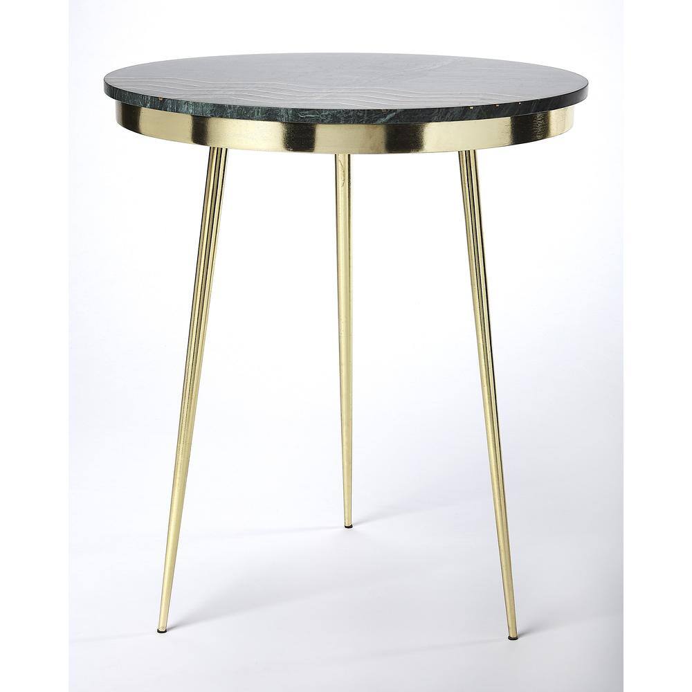 Butler Specialty - Hollings Marble & Brass Side Table - Green