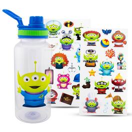 Disney - Pixar Toy Story Alien 32-Ounce Twist Spout Water Bottle and Sticker Set - Blue
