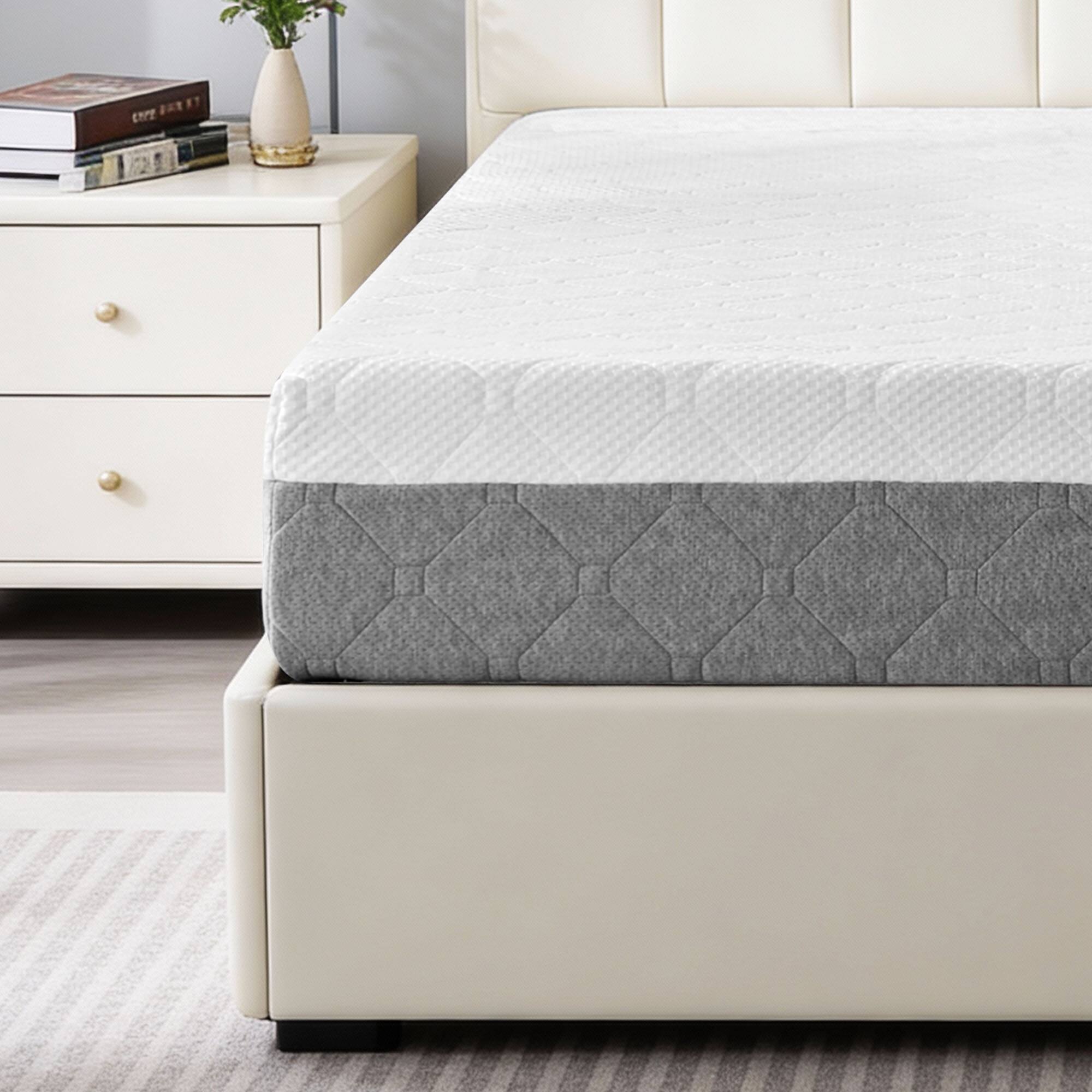 Alt View 2. Dyonery - Dyonery Medium Firm Mattress Queen Size 12 Inch, Cooling Gel With High Density Foam Mattresses in Box - White.