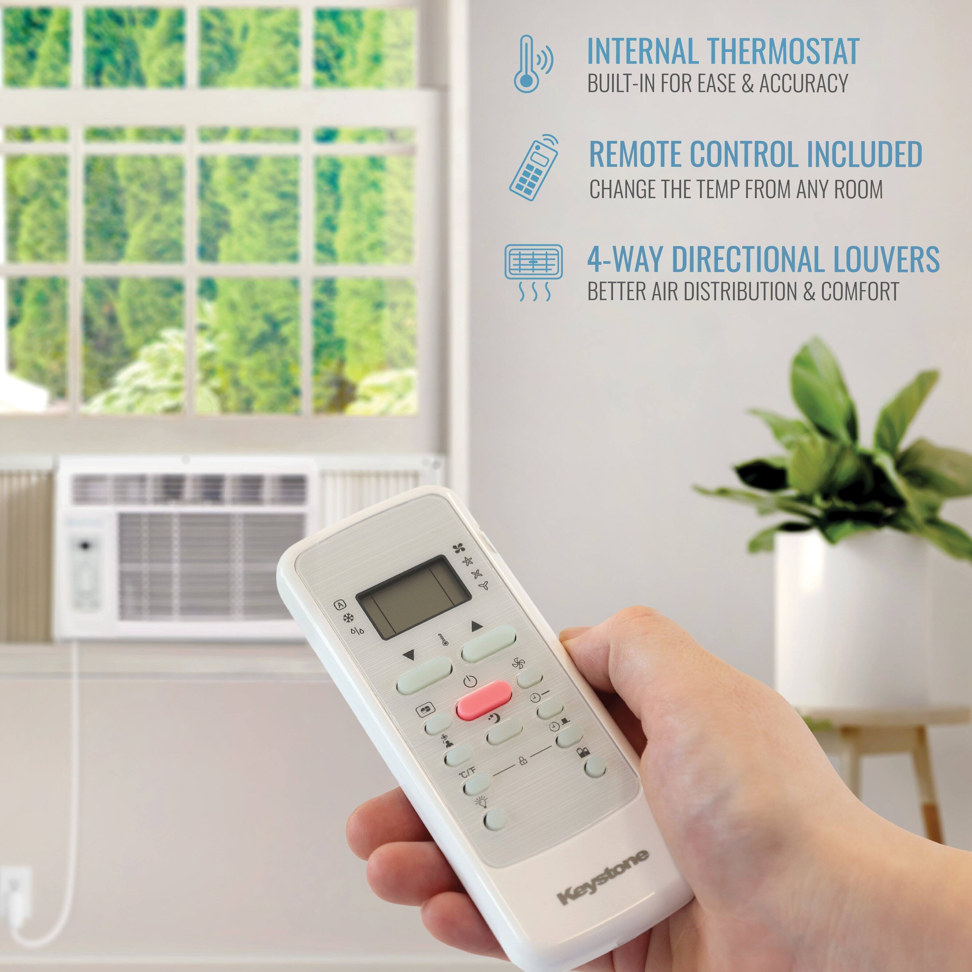 INTERNAL THERMOSTAT BUILT-IN FOR EASE & ACCURACY  
REMOTE CONTROL INCLUDED  
CHANGE THE TEMP FROM ANY ROOM  
4-WAY DIRECTIONAL LOUVERS  
BETTER AIR DISTRIBUTION & COMFORT  

Keystone