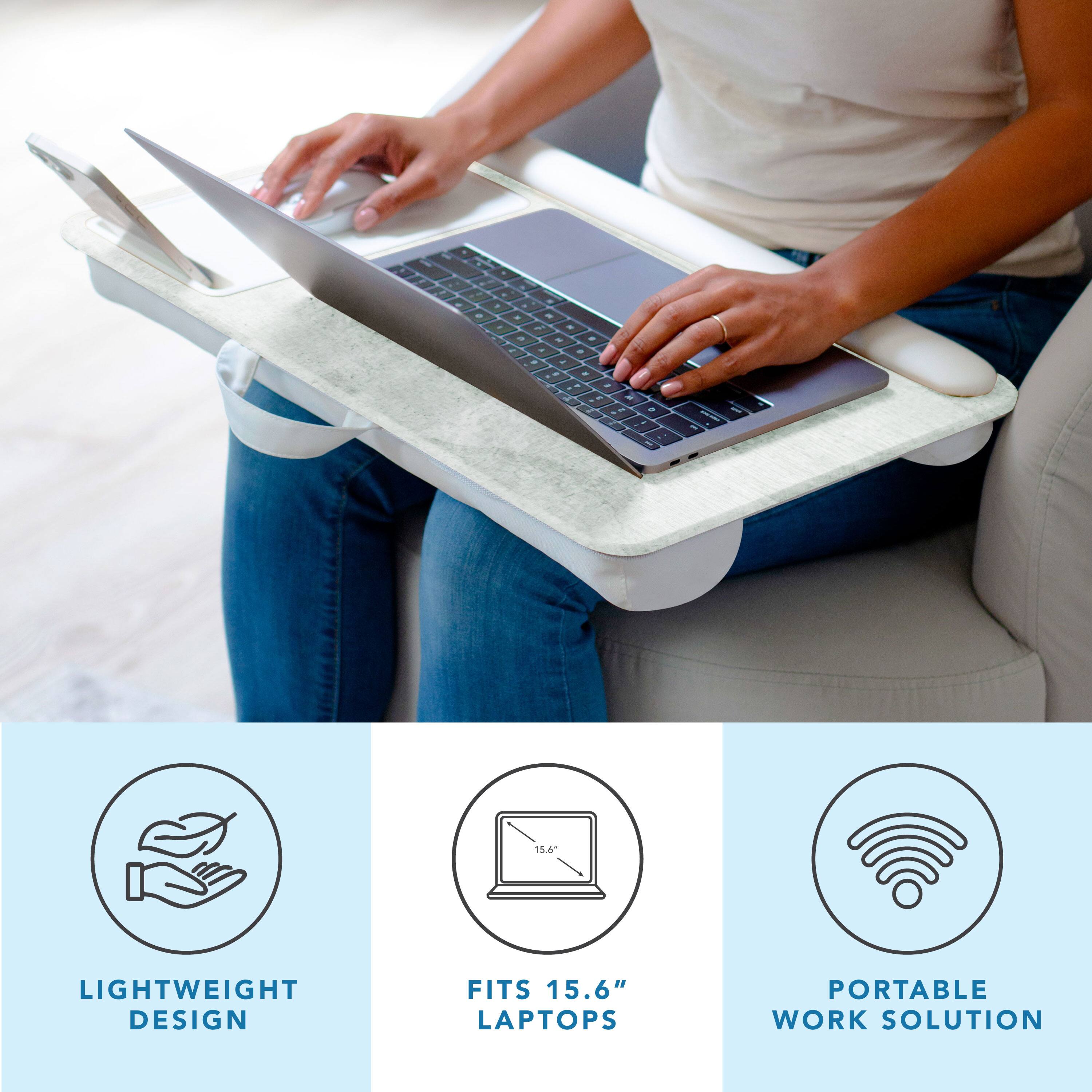 - - - + . - - - - - - - - - - - - - - . - - - -  - - - -  15.6" LIGHTWEIGHT DESIGN FITS 15.6" LAPTOPS PORTABLE WORK SOLUTION