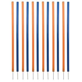 TRIXIE - Dog Agility Slalom Set, 12 Piece Weaving Poles - Blue/Orange