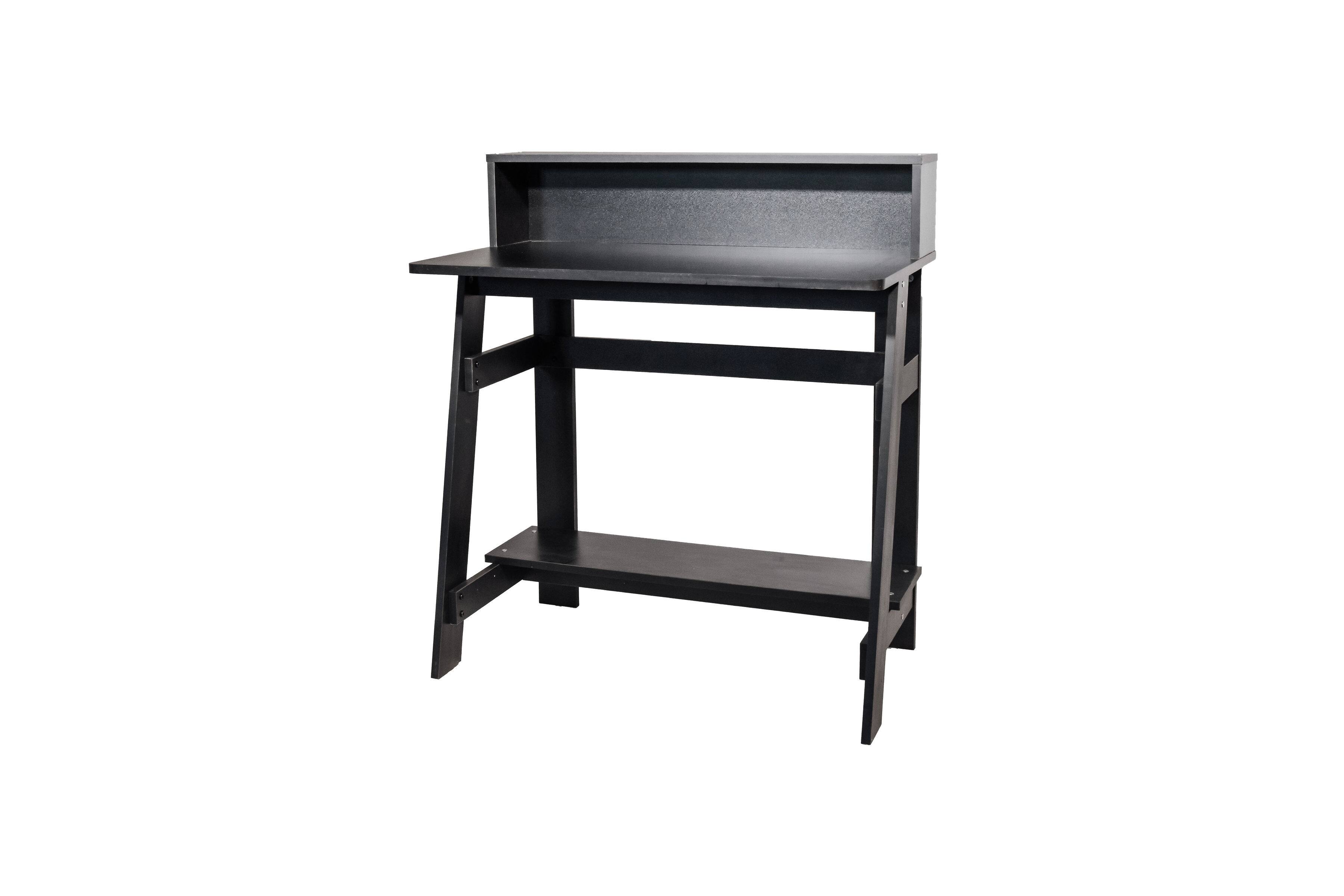 Left. OneSpace - Lennox Computer Desk with Hutch - Black.