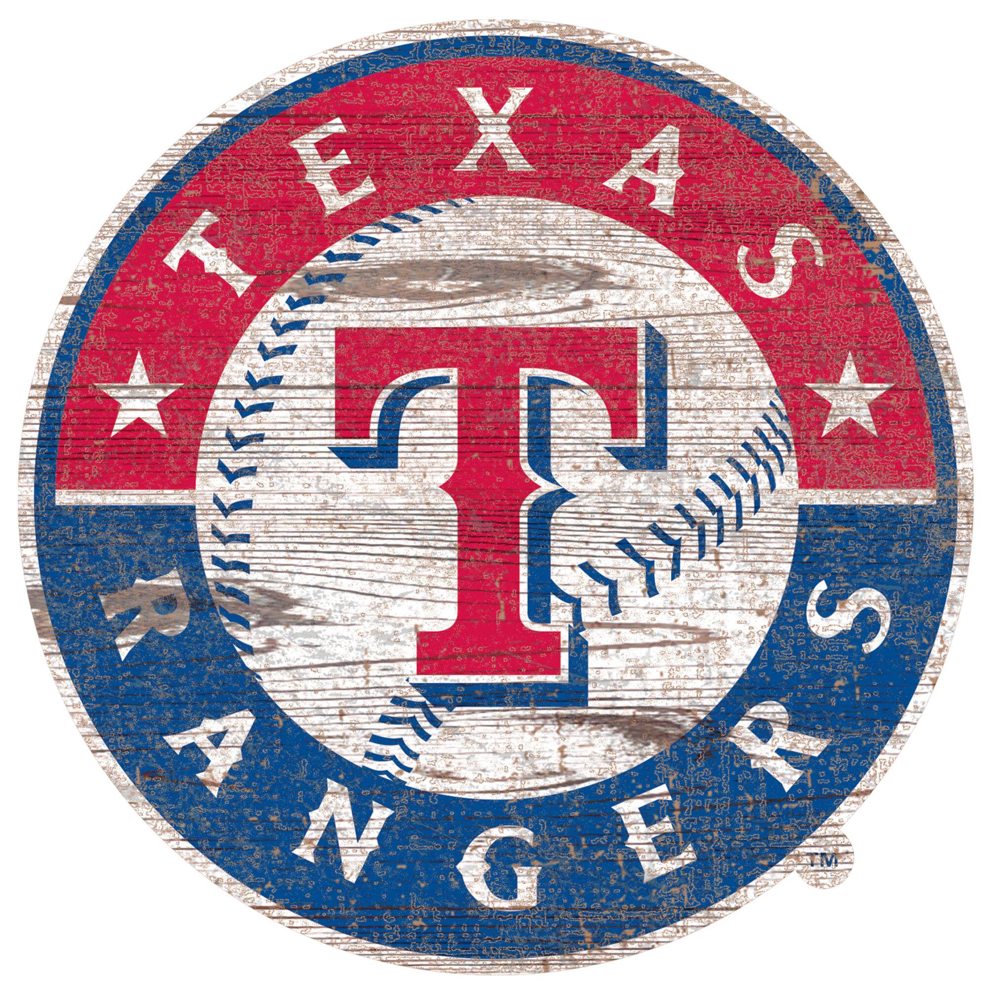 Texas Rangers Distressed Logo Cutout Sign