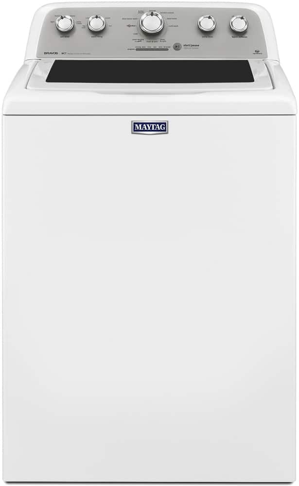 Front. Maytag - 4.3 Cu. Ft. High Efficiency Top Load Washer with Optimal Dispensers - White.