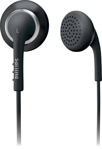Front Standard. Philips - Stereo Earphone - Black, Silver.