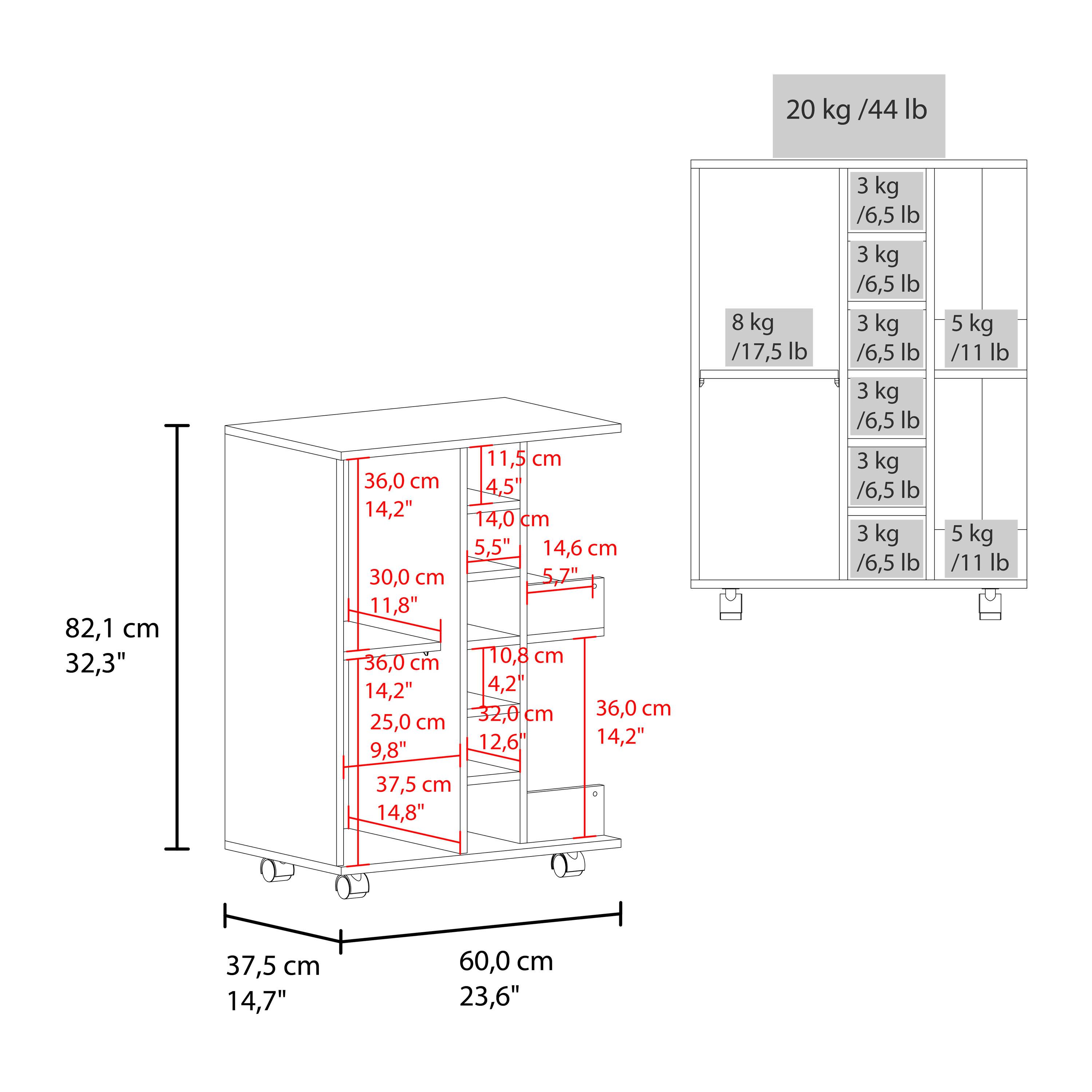 - 20 kg / 44 lb
- 82,1 cm / 32,3"
- 36,0 cm / 14,2"
- 30,0 cm / 11,8"
- 36,0 cm / 14,2"
- 25,0 cm / 9,8"
- 37,5 cm / 14,8"
- 11,5 cm / 4,5"
- 14,0 cm / 5,5"
- 14,6 cm / 5,7"
- 10,8 cm / 4,2"
- 32,0 cm / 12,6"
- 36,0 cm / 14,2"
- 8 kg / 17,5 lb
- 3 kg / 6,5 lb (repeated 5 times)
- 5 kg / 11 lb (repeated 2 times)
- 37,5 cm / 14,7"
- 60,0 cm / 23,6"