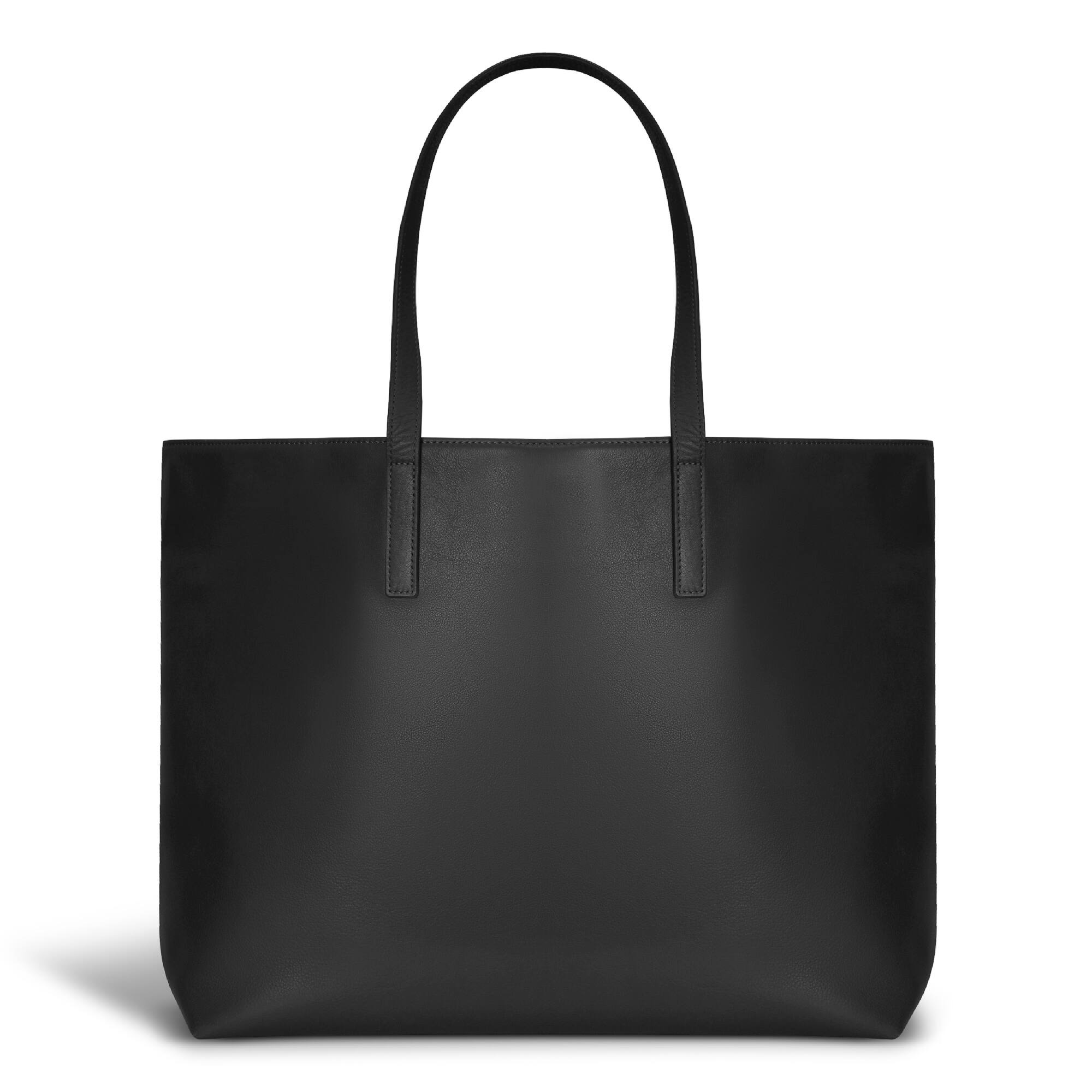 Alt View 1. Champs - Onyx Collection Leather Open Tote - Black.