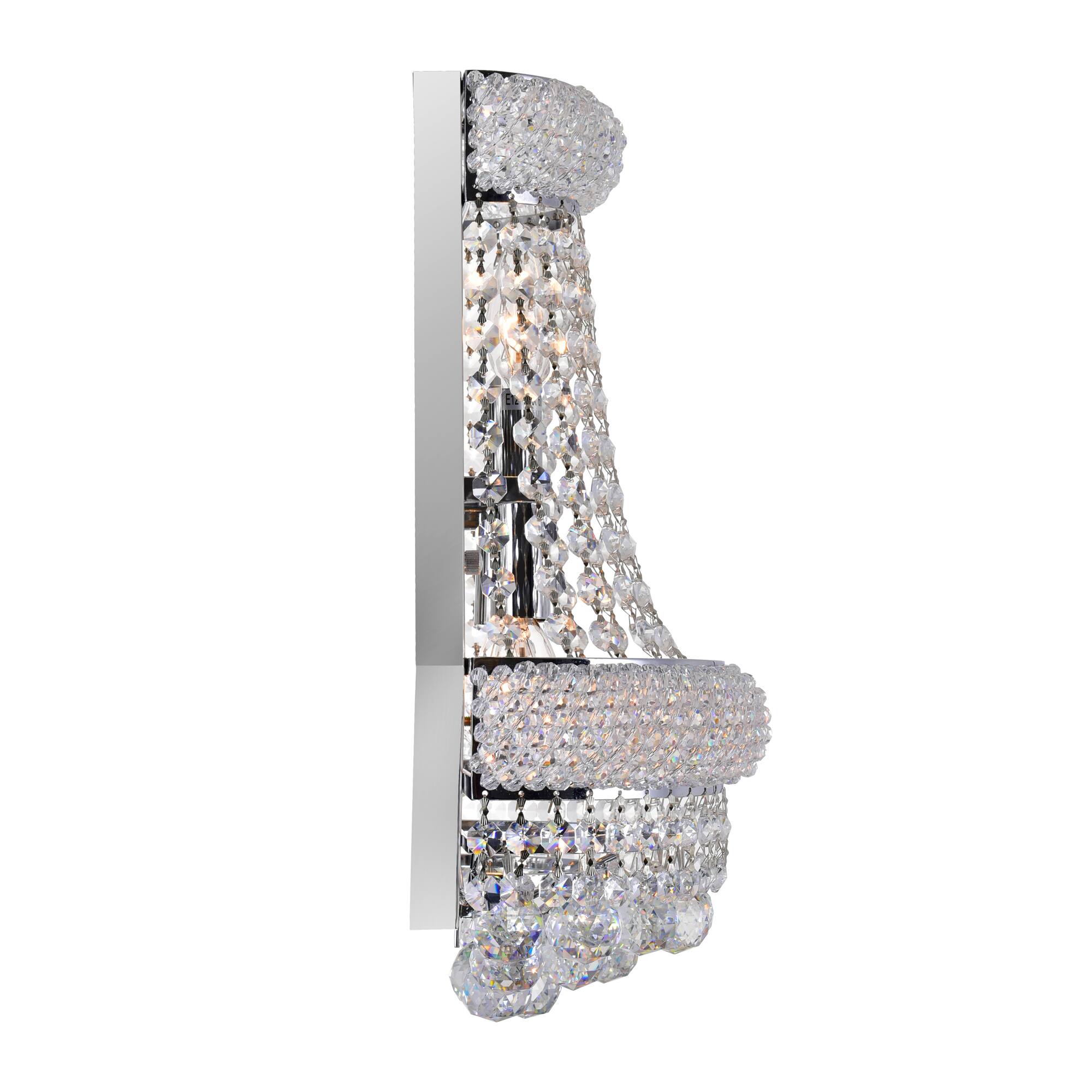 Left. CWI Lighting - Empire 3 Light Wall Sconce With Chrome Finish - Chrome.
