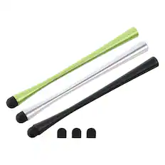 Front. Unique Bargains - 3pcs Slim Capacitive Stylus Pens with 3 Extra Tips for All Touch Screen Devices - Black,Silver,Green.