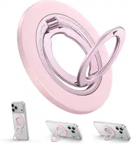 Syncwire - Magnetic Phone Grip for MagSafe, Ultra-Slim Phone Ring Holder, 360° Rotation, Double-Sided Magnet, Finger Kickstand - Pink