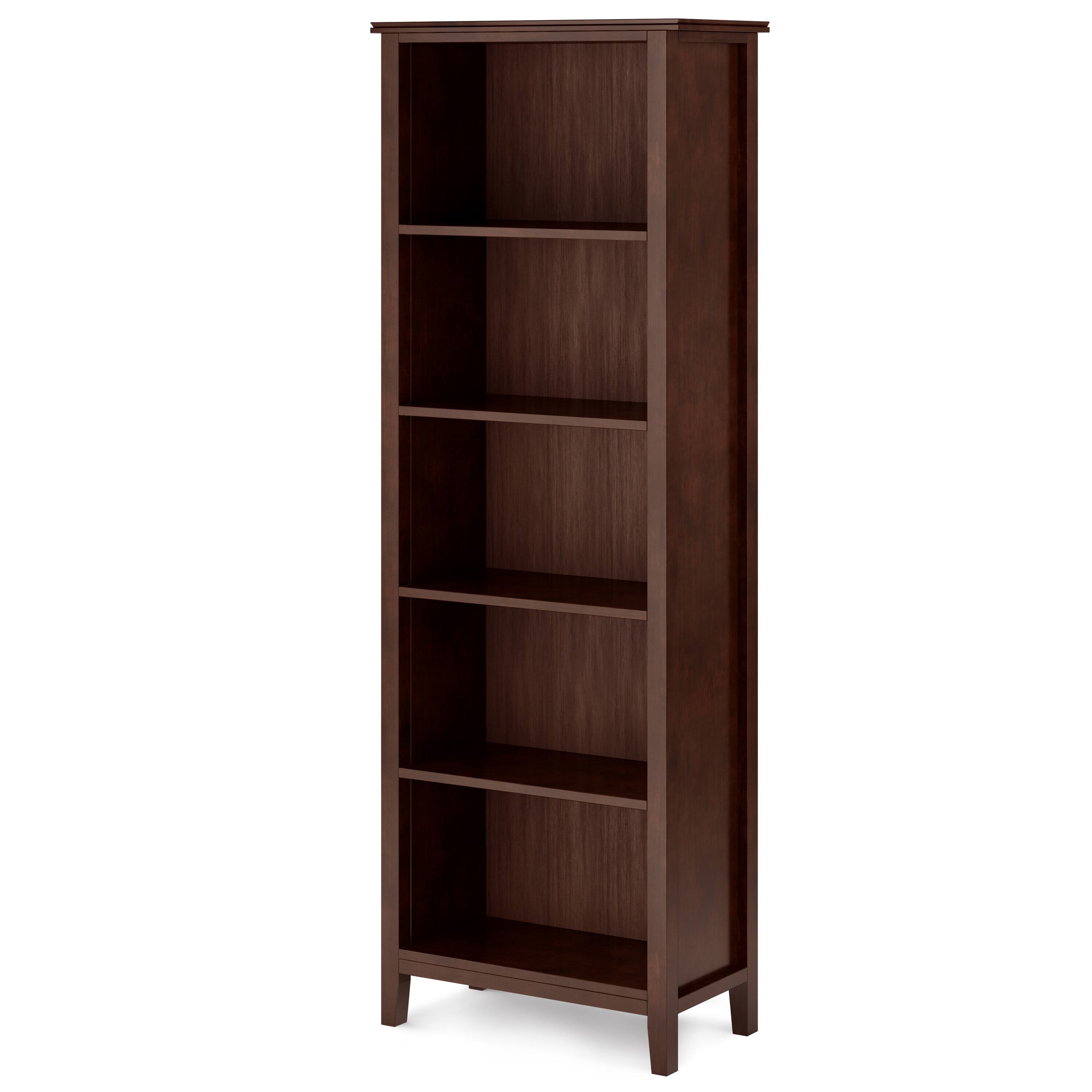 Angle. Simpli Home - Artisan 5 Shelf Bookcase - Russet Brown.