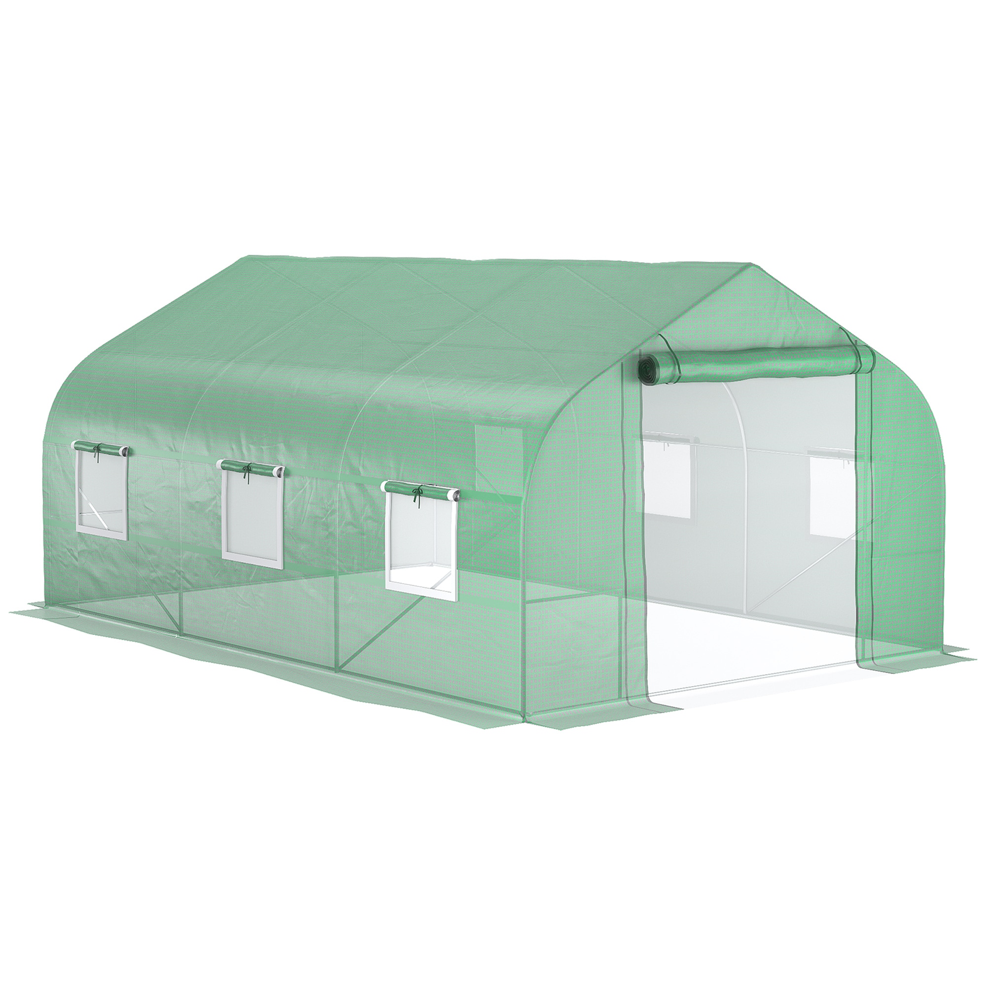 TinyHomie - 11.5 x 10 x 7FT Walk-in Greenhouse Tunnel Green House with Zippered Mesh Door and 6 Mesh Windows Plant Hot House