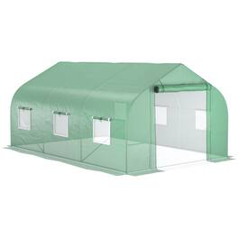 TinyHomie - 11.5 x 10 x 7FT Walk-in Greenhouse Tunnel Green House with Zippered Mesh Door and 6 Mesh Windows Plant Hot House