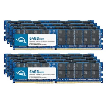 OWC 512GB (8x64GB) DDR5 5600MHz 2Rx4 CL46 ECC Registered 288p OWC 512GB (8x64GB) DDR5 5600MHz 2Rx4 CL46 ECC Registered 288p