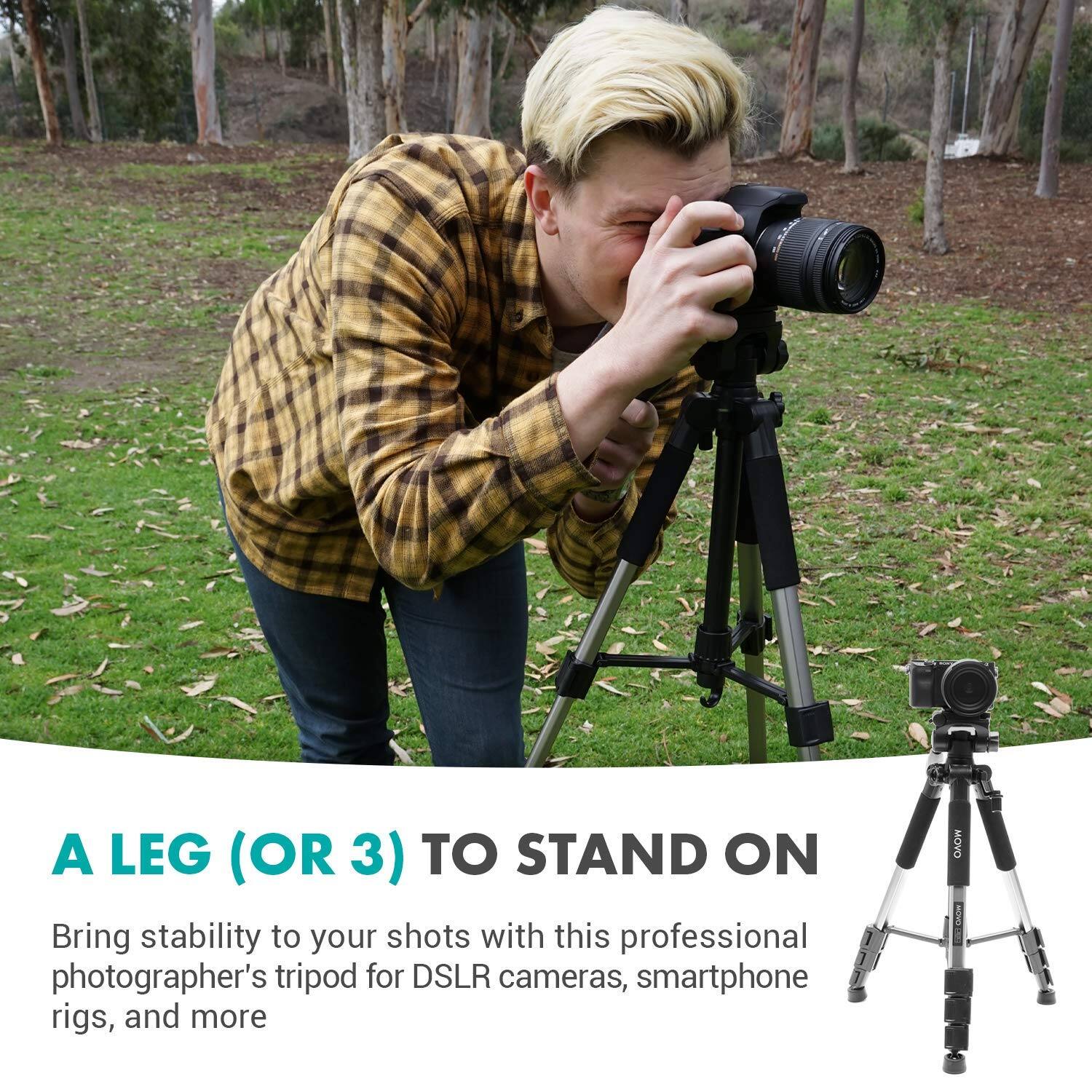A LEG (OR 3) TO STAND ON

Bring stability to your shots with this professional photographer's tripod for DSLR cameras, smartphone rigs, and more